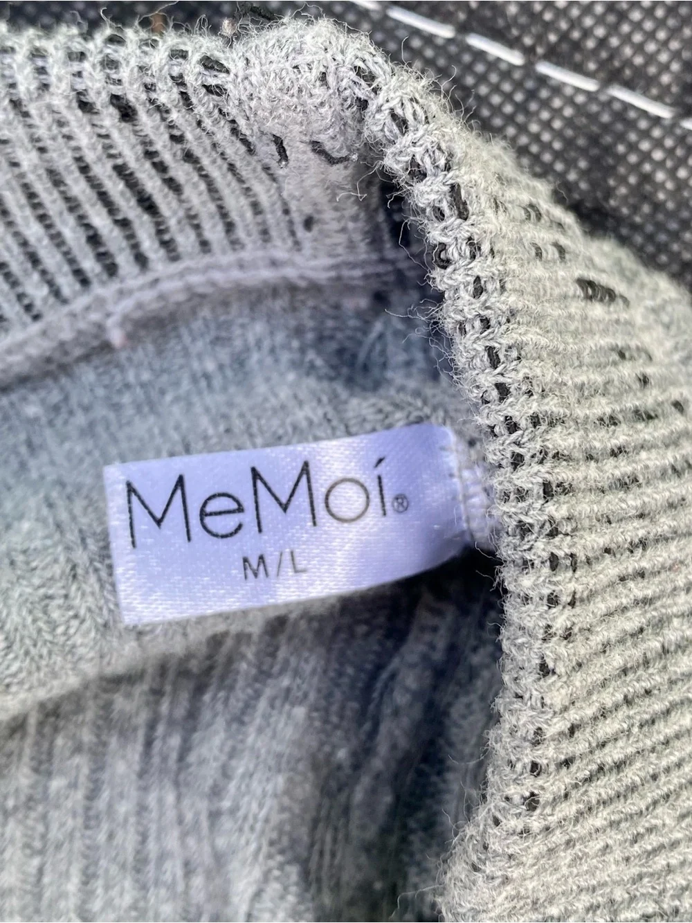 Light Gray Ribbed Knit Tights
